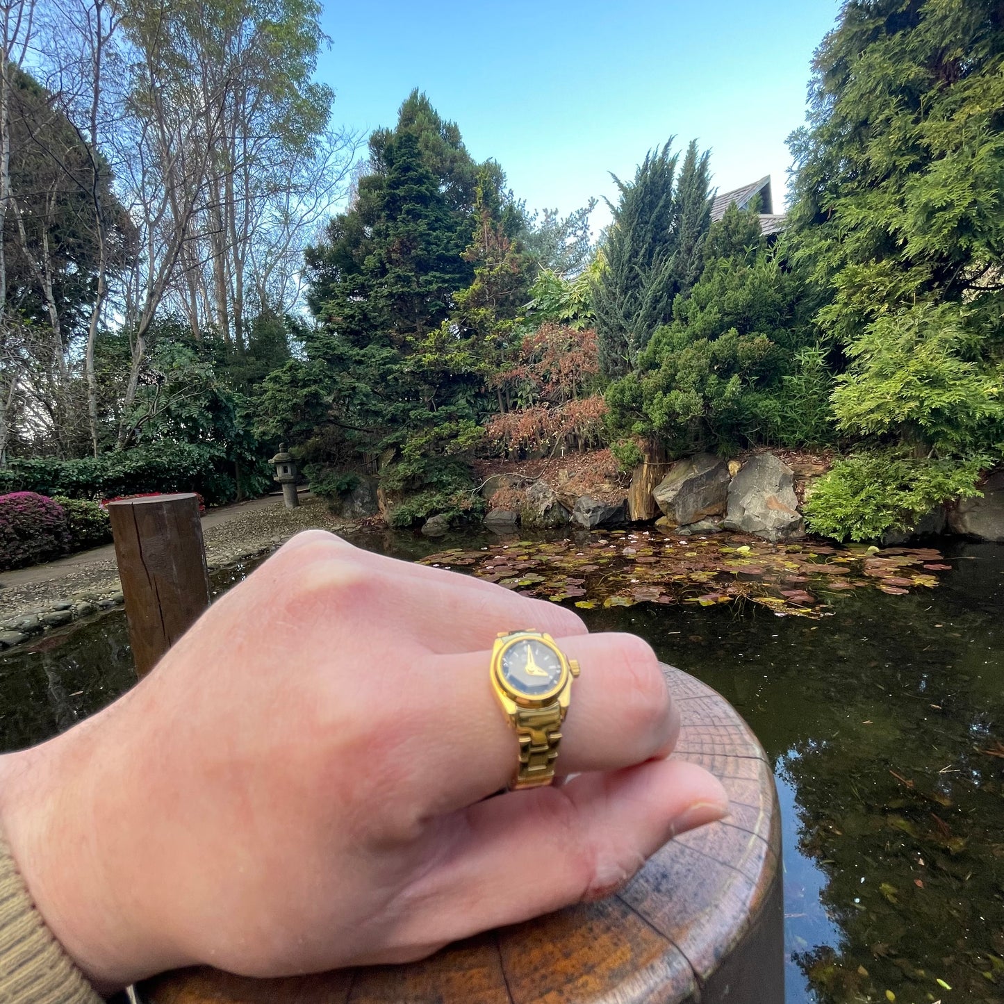 Gold Plated Ring Watch