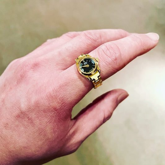 Gold Plated Ring Watch